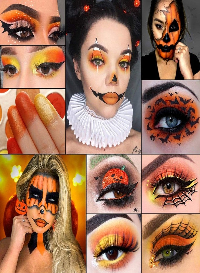 Afflano Red Orange Eyeshadow Palette Sunset 15 Color, Highly Pigmented Glam Fall Eye Shadow Makeup Palettes, Nudetude Brown Yellow Gold Orange Matte Glitter Shimmer Warm Eyeshadow Pallet - Image 5
